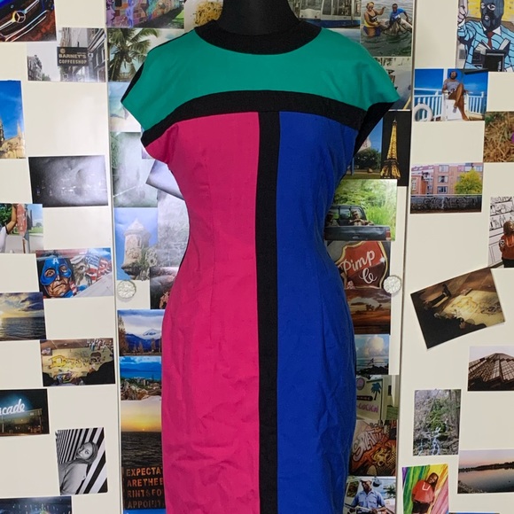 VTG color block dress ❤️ - Picture 2 of 7